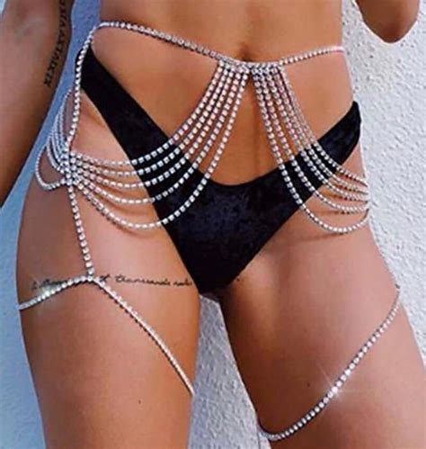 Crystal Rhinestone Waist Body Chain Dress Sexy Bikini Etsy