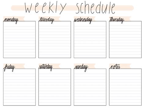 Weekly Schedule Notability Gallery