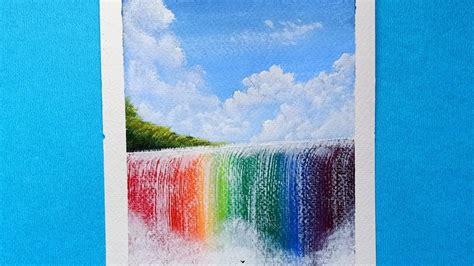 Acrylic Painting 13 Rainbow Waterfall Abstract Painting