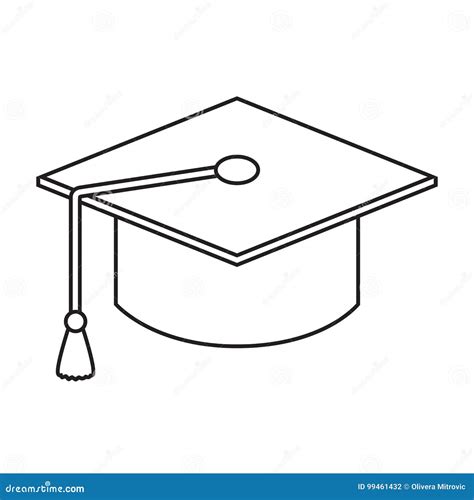 Line Icon Graduation Cap Stock Vector Illustration Of Achievement