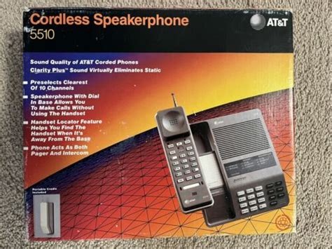 Vintage 1990 Atandt Cordless Telephone And Cradle Phone Model 5510 Retro