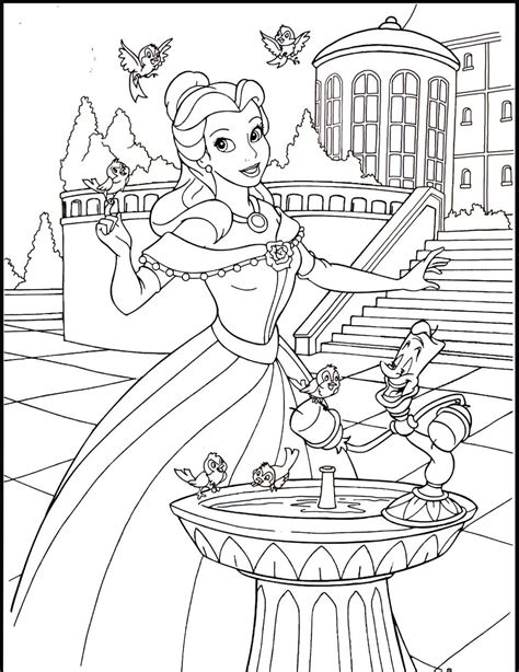 Princess Belle Coloring Page Coloring Home