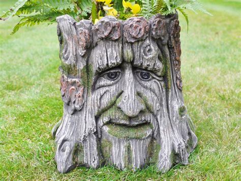 I want to buy hand lotion and iodine. Garden Planter Tree Stump Green Man of The Forest Flower ...