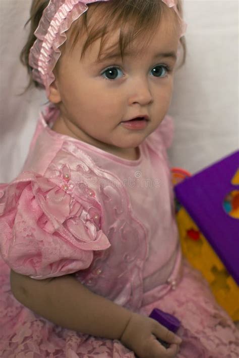 Little Girl In A Pink Dress Stock Image Image Of Baby Girl 49021303