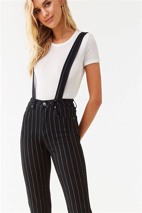 Pinstriped Denim Suspender Pants Forever 21 Incredible Clothing