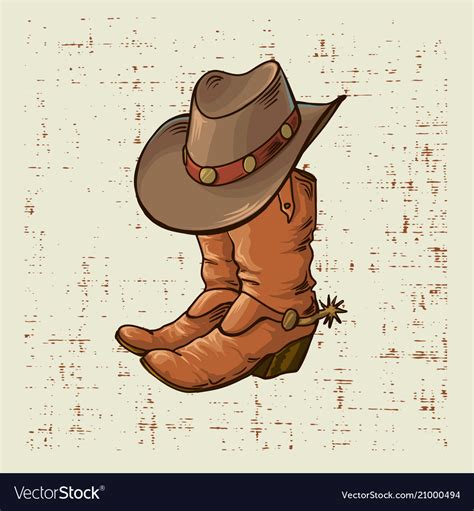 Cowboy Boots And Hat Graphic Royalty Free Vector Image
