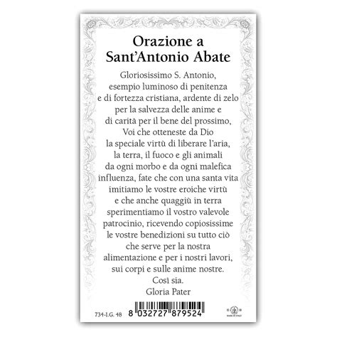 Preghiera è dirigere i nostri affetti verso dio; Estampa religiosa San Antonio Abad 10x5 cm ITA | venta ...