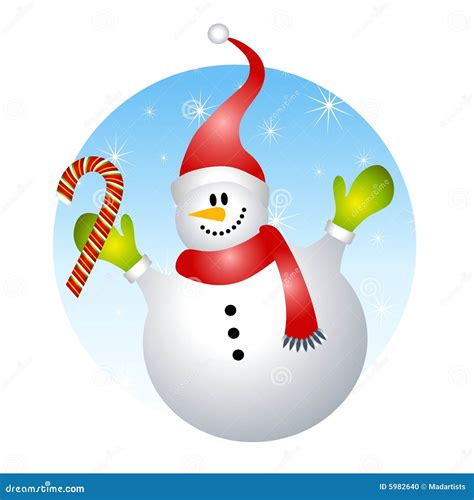 Snowman Dressed Warmly Symbol New Year Royalty Free Stock Image