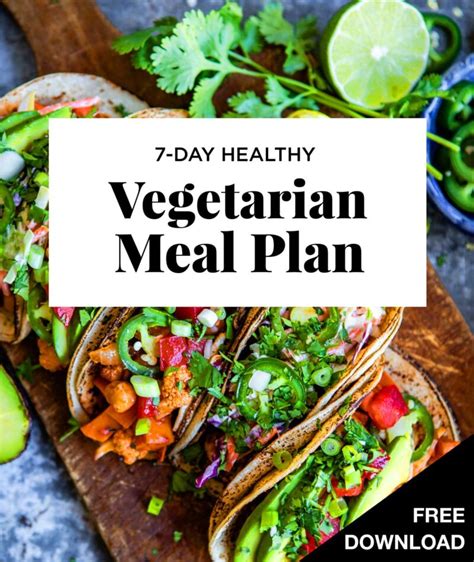 7 Day Vegetarian Meal Plan Simple Green Smoothies