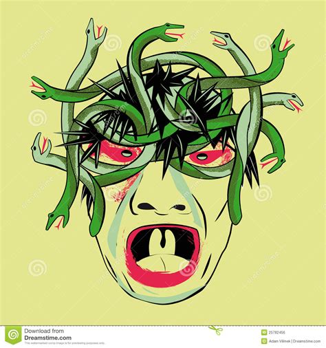 In this case, medusa will be drawn with the torso of a woman and the tail of a snake. Medusa Head Drawing Royalty Free Stock Image - Image: 25782456