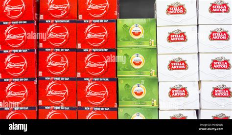 Cases Beer Lager In Tesco Supermarket Hi Res Stock Photography And