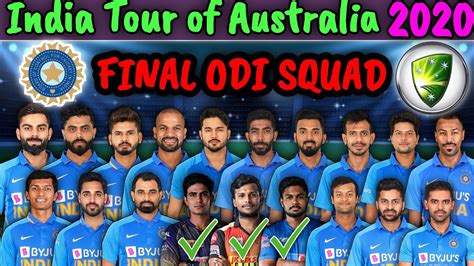 India vs Australia ODI Series 2020 | India Final ODI Squad Against ...