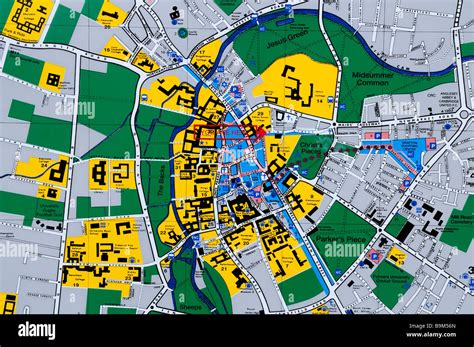 Tourist Map Of Cambridge City Centre King Street Cambridge England B9M56N 