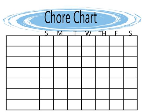 Printable Blank Chore Chart Chore Chart Printable Chore Chart Chart