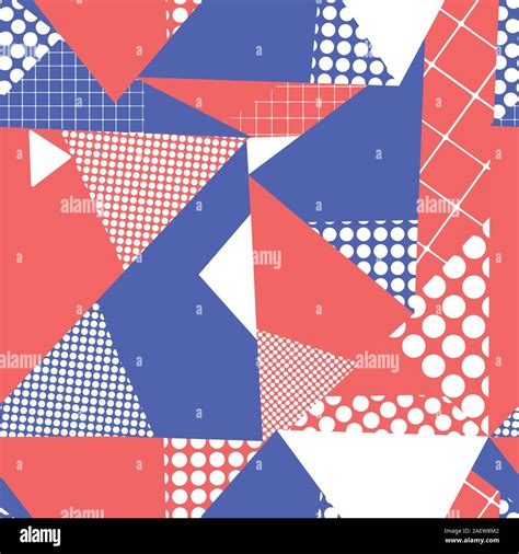 Geometric Abstract Triangle Collage Seamless Vector Background Red