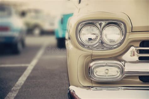 Classic Car Headlights Close Up Stock Photo Image Of Travel Chrome