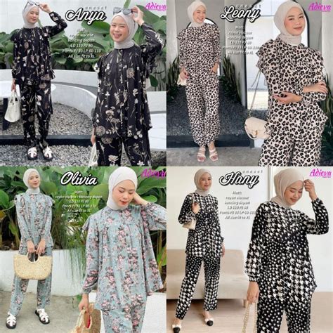 Jual Kumpulan One Set Kombi Original Adieva Setelan Pajamas Piyama Busui Rayon Viscose Premium