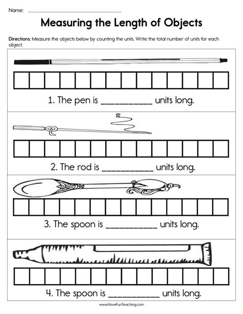 Measuring the length of objects worksheet