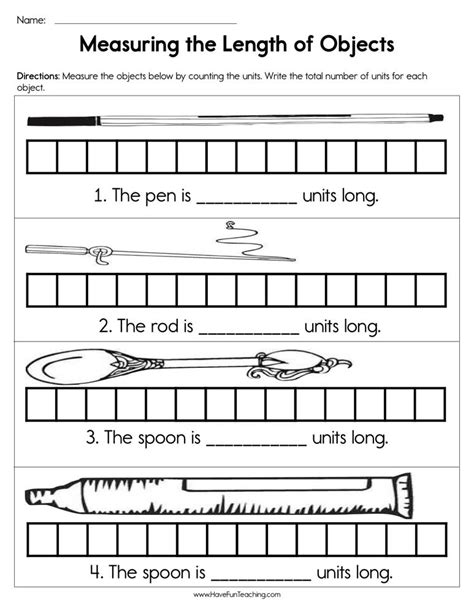 Measuring Worksheet For First Grade