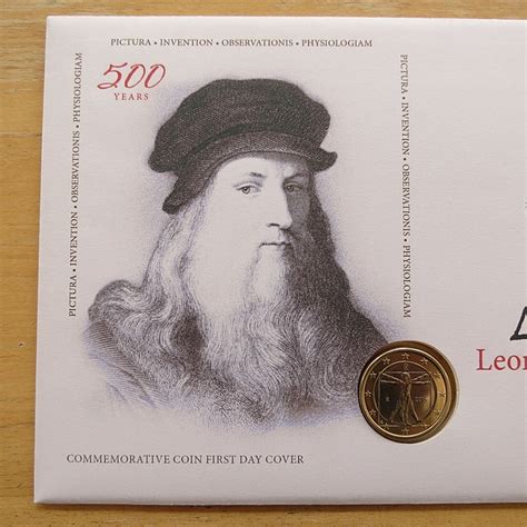 2019 Leonardo Da Vinci 500th Anniversary 1 Euro Coin Cover First Day