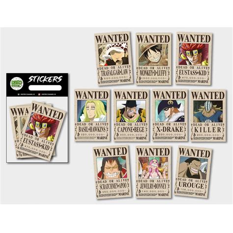 Please do like and subscribe to my channel. Stiker pack One Piece Worst Generation Bounty (isi 10 pcs ...