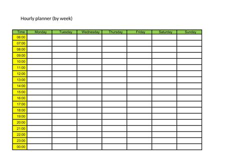Free Printable Hourly Schedule Templates [Excel, PDF, Word] Weekly