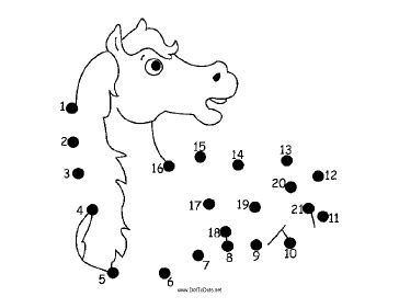 Dot to dot animal puzzle. Horse Dot To Dot Puzzle (With images) | Dot to dot puzzles ...