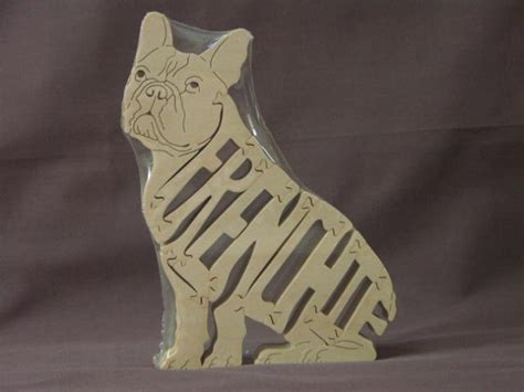 French Bulldog Wooden Puzzle Hand Cut Scroll Saw Toy Figurine Etsy