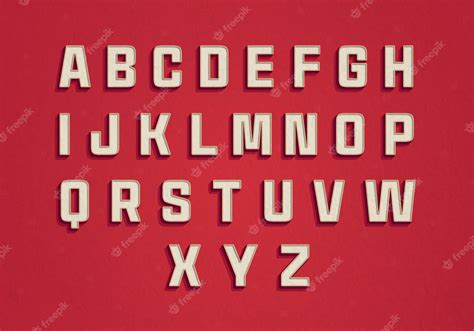 Premium Vector Red Typography Alphabet Template Vector