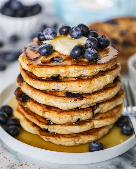 Fluffy Blueberry Vanilla Pancakes Kalefornia Kravings