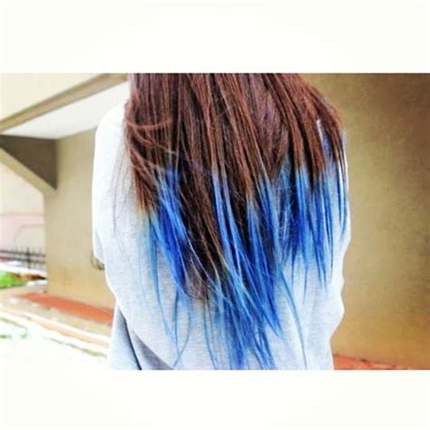 Blue Dip Dye With Brown Hair I Need To Try That Dip Dye Hair Hair