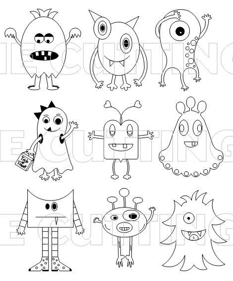 Vector illustration with alien mascot characters. monsters- So cute and easy!!! | Design Ideas and Divine ...