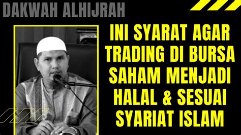 That in itself is haram. INI SYARAT AGAR TRADING DI BURSA SAHAM MENJADI HALAL ...
