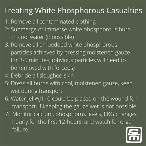 A Plan For Treatment Of White Phosphorous Casualties Crisis Medicine