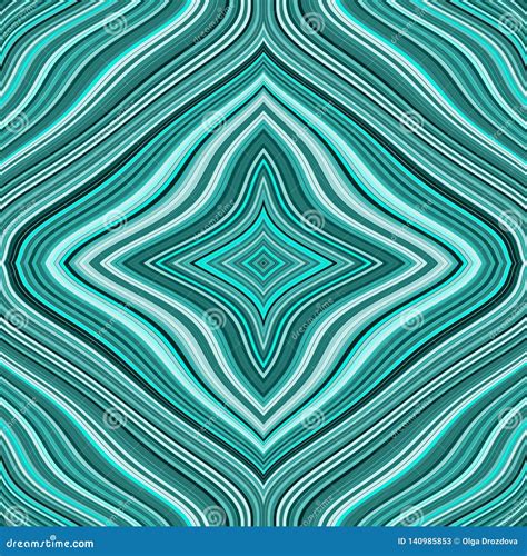 Seamless Retro Pattern With Turquoise Wavy Lines Stock Illustration