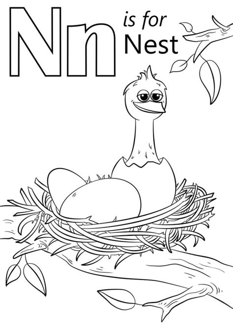 Nest Letter N Coloring Page Free Printable Coloring Pages For Kids