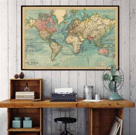 A Vintage Map Of The World From 1883 By Letts And Son The Map Shows