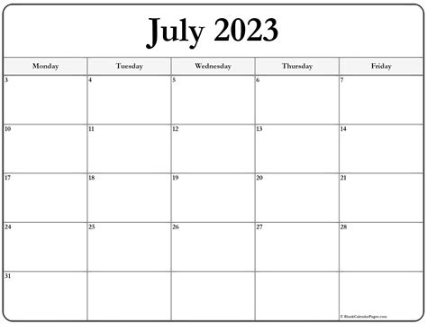 Editable July Calendar 2023 Martin Printable Calendars Pelajaran