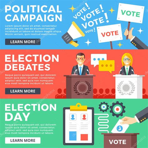 Political Campaign Election Debates Election Day Flat Illustration