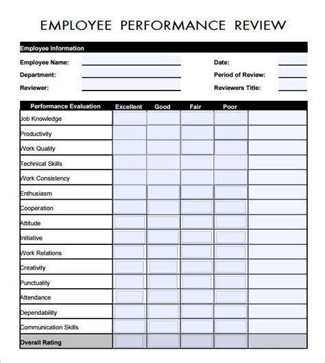 Employee Evaluation Form PDF | Employee Evaluation Form - 17+ Download Free… | Evaluation ...