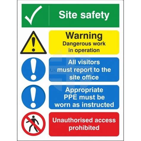 Site Safety Sign In Wall Or Post Fit With Or Without Your Logo