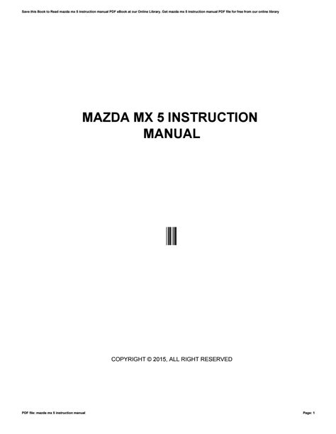 Mazda mx 5 instruction manual by successlocation65 - Issuu