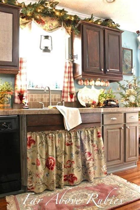 My curtains are two panels each, so four total hems (left and right side of each panel) which equal six extra inches. 1 Full Flared DIY UndertheSink Cabinet Curtain with Pretty ...