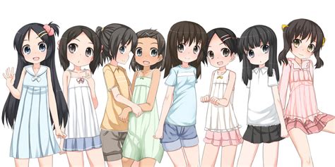 Shouji Ayumu Animated Animated  Copyright Request 6girls Black Hair Blue Eyes Lineup