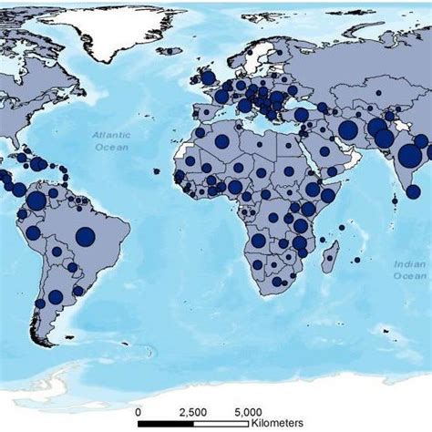 The Worldwide Spatial Distribution Of Flood Events For Different