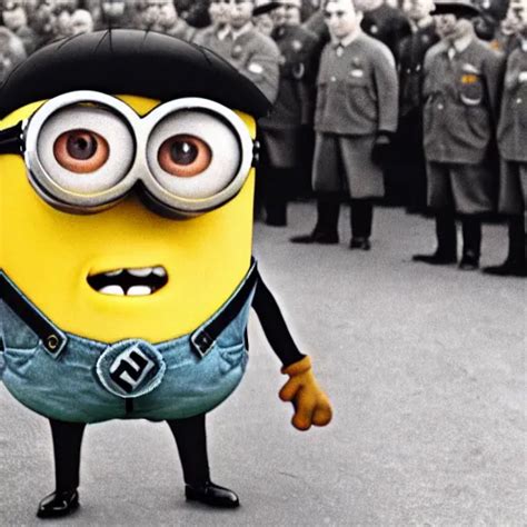 Despicable Me Minions Standing Next To Adolf Hitler Stable Diffusion