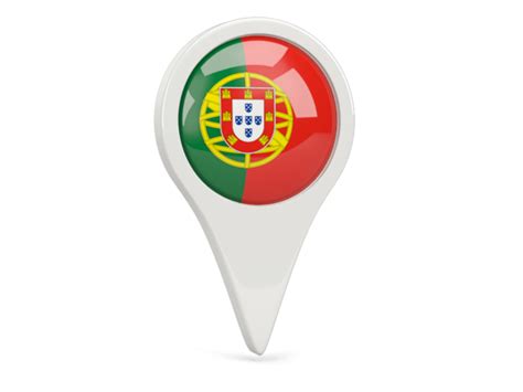 Round Pin Icon Illustration Of Flag Of Portugal