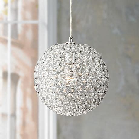 Minka lavery 3 light 1 tier mini crystal chandelier from the mini chandeliers collection. Crystal Beaded 10" Wide Globe Mini Pendant - #P4616 | Lamps Plus | Round pendant light, Globe ...