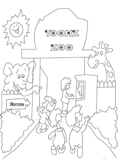 Zoo Entrance Coloring Page Download Print Or Color Online For Free