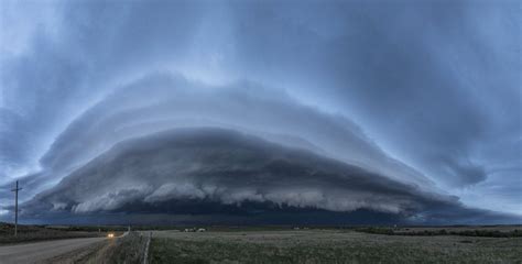 Beautiful Stacked Shelf Cloud Rolling Over The Kansas Plains On Friday